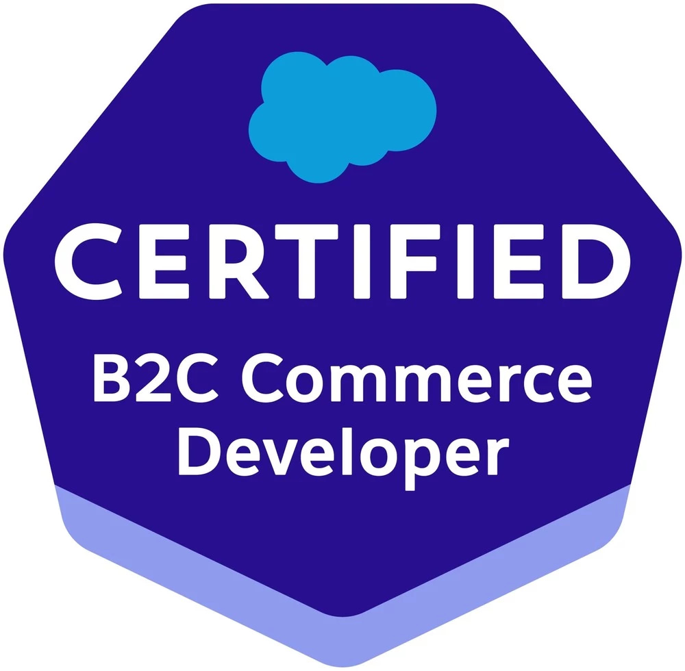 Salesforce B2C Commerce Developer certification badge